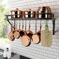 Matte Black Wall Mount Pot Storage Rack