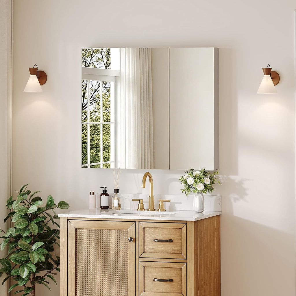 Frameless Mirrored Bathroom Storage Cabinet