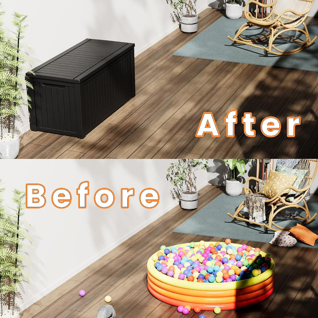 Black Large Waterproof Outdoor Storage Box