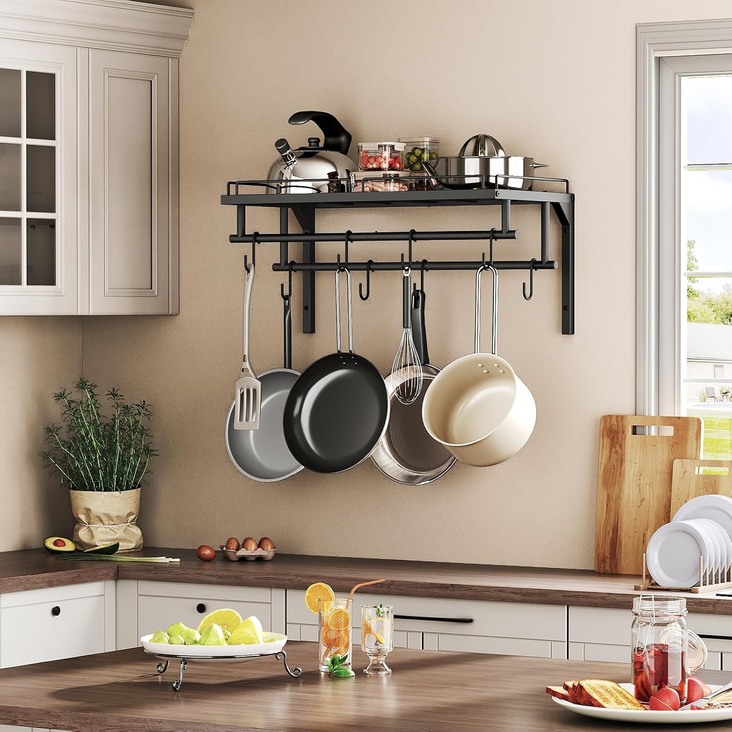 Wall Mounted Kitchen Cookware Rack