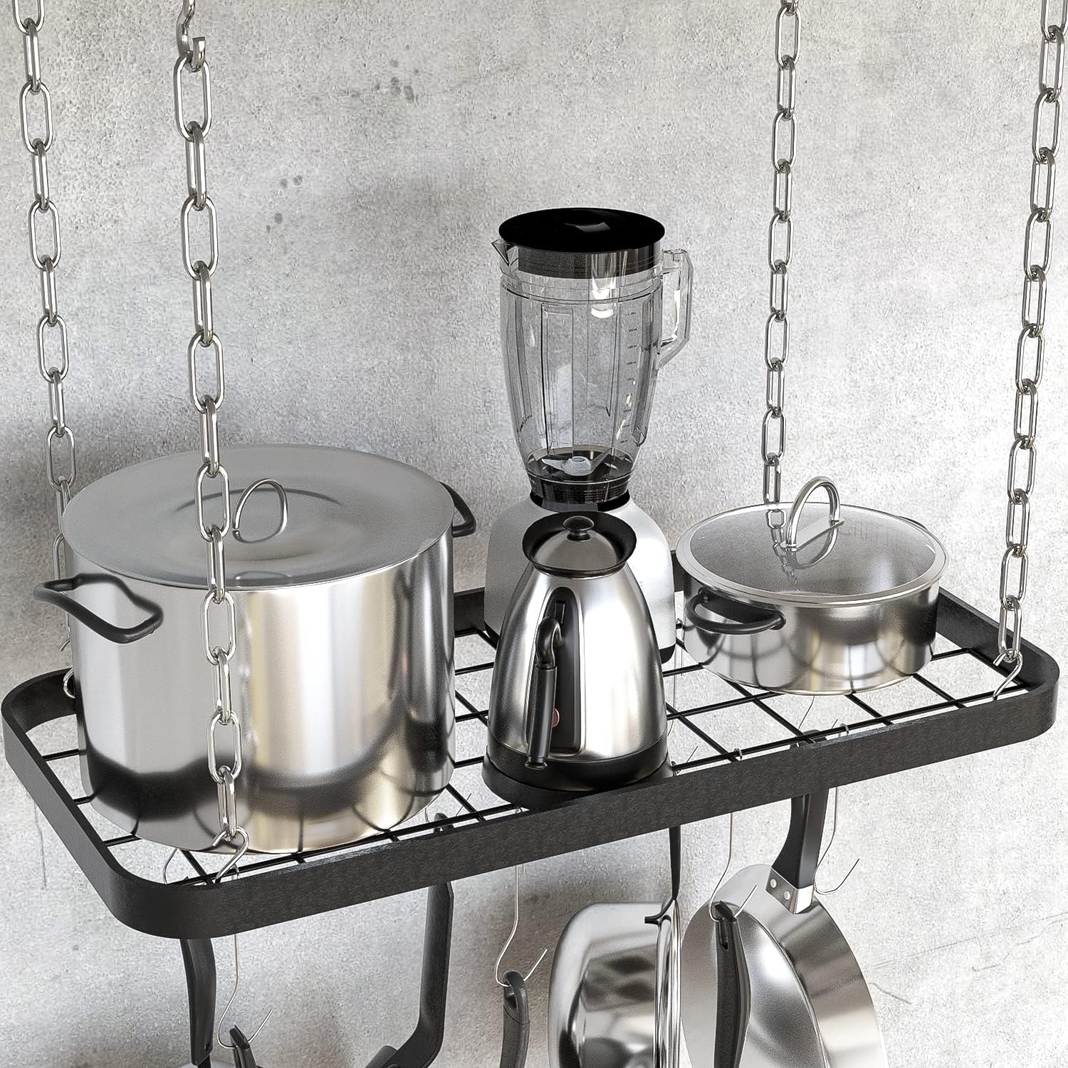 Wall Mount Kitchen Pot Storage Rack