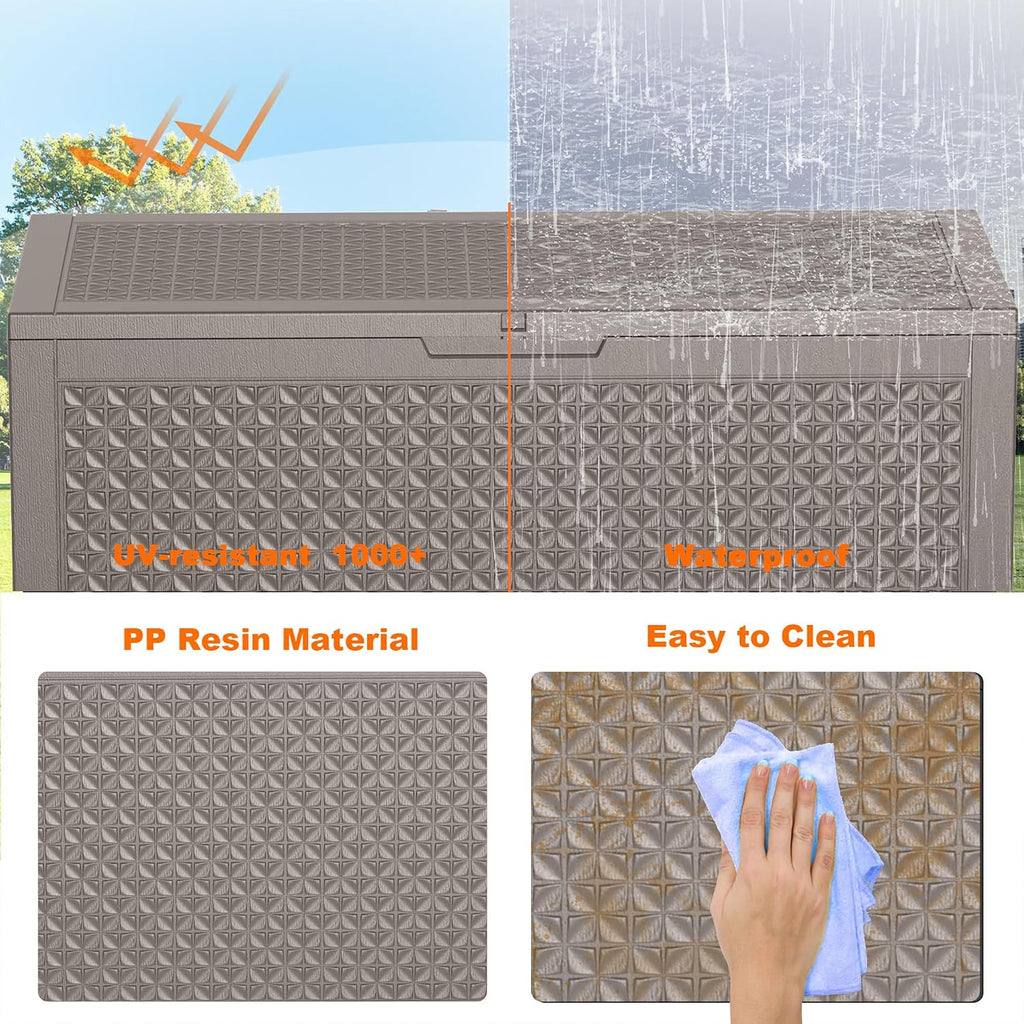 Grey 110 Gallon Weatherproof Storage Box