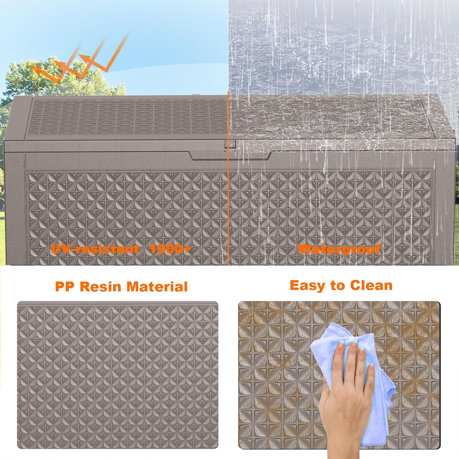 Grey 110 Gallon Weatherproof Storage Box