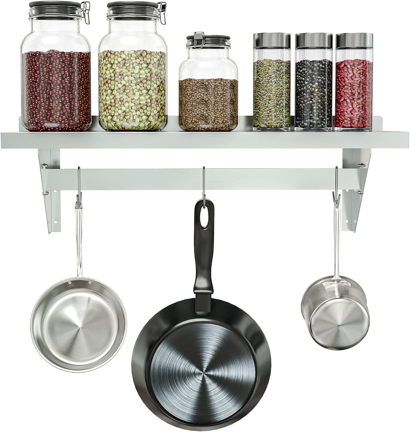Stainless Steel Wall Mount Pot Rack