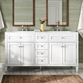 White Modern Double Sink Bathroom Vanity
