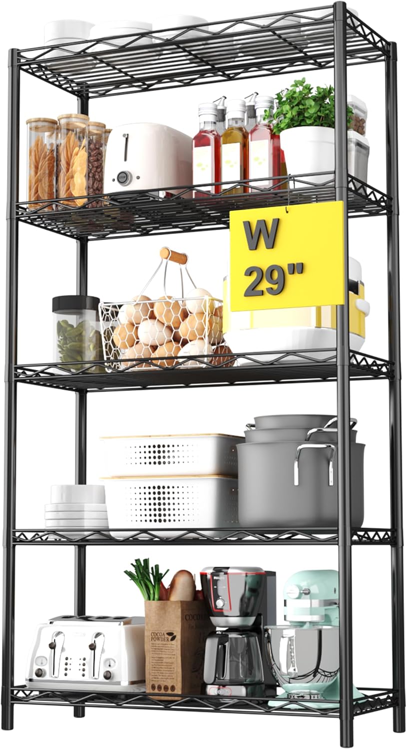 Wide 5-Tier Metal Storage Organizer