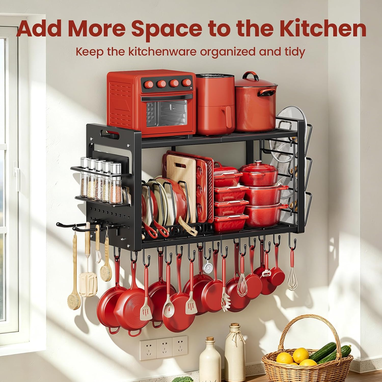 Heavy Duty Metal Wall Mount Pot Rack