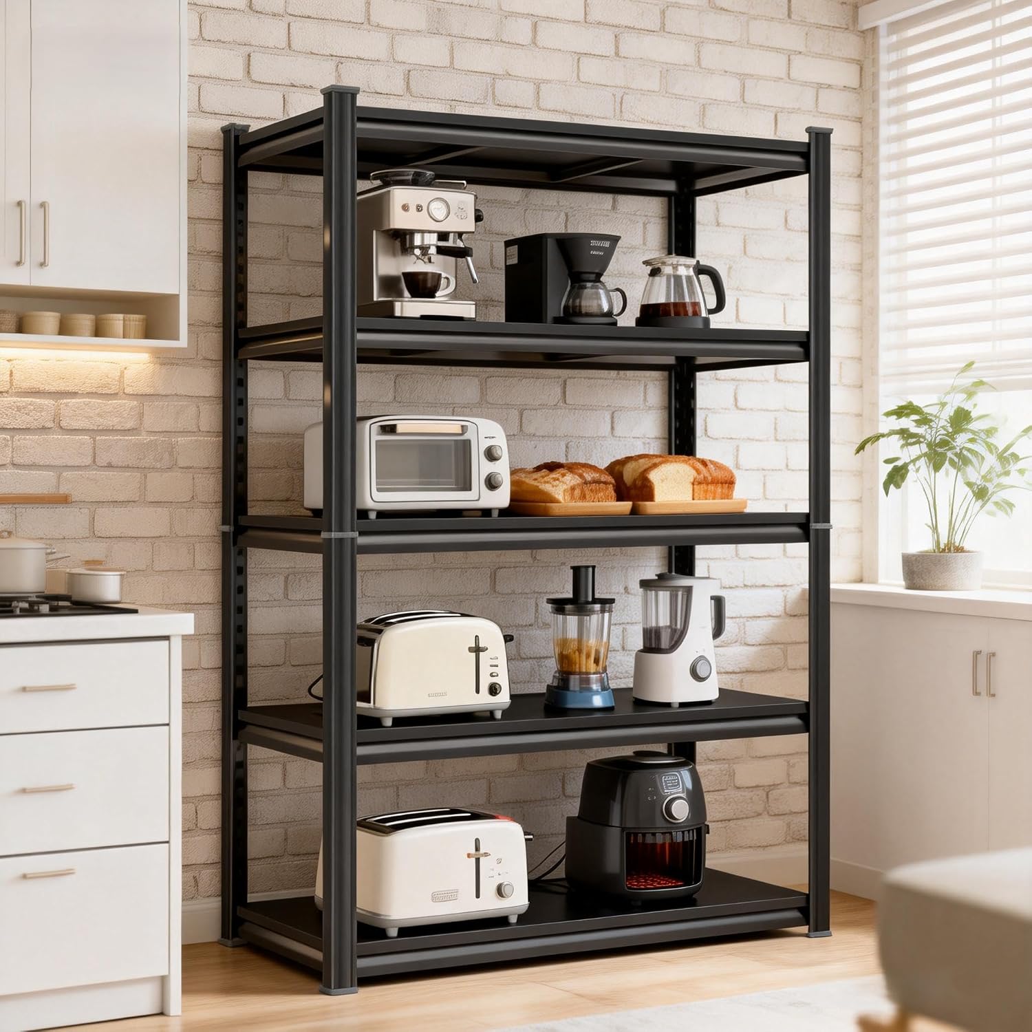 Adjustable Heavy Duty 5-Tier Metal Shelf