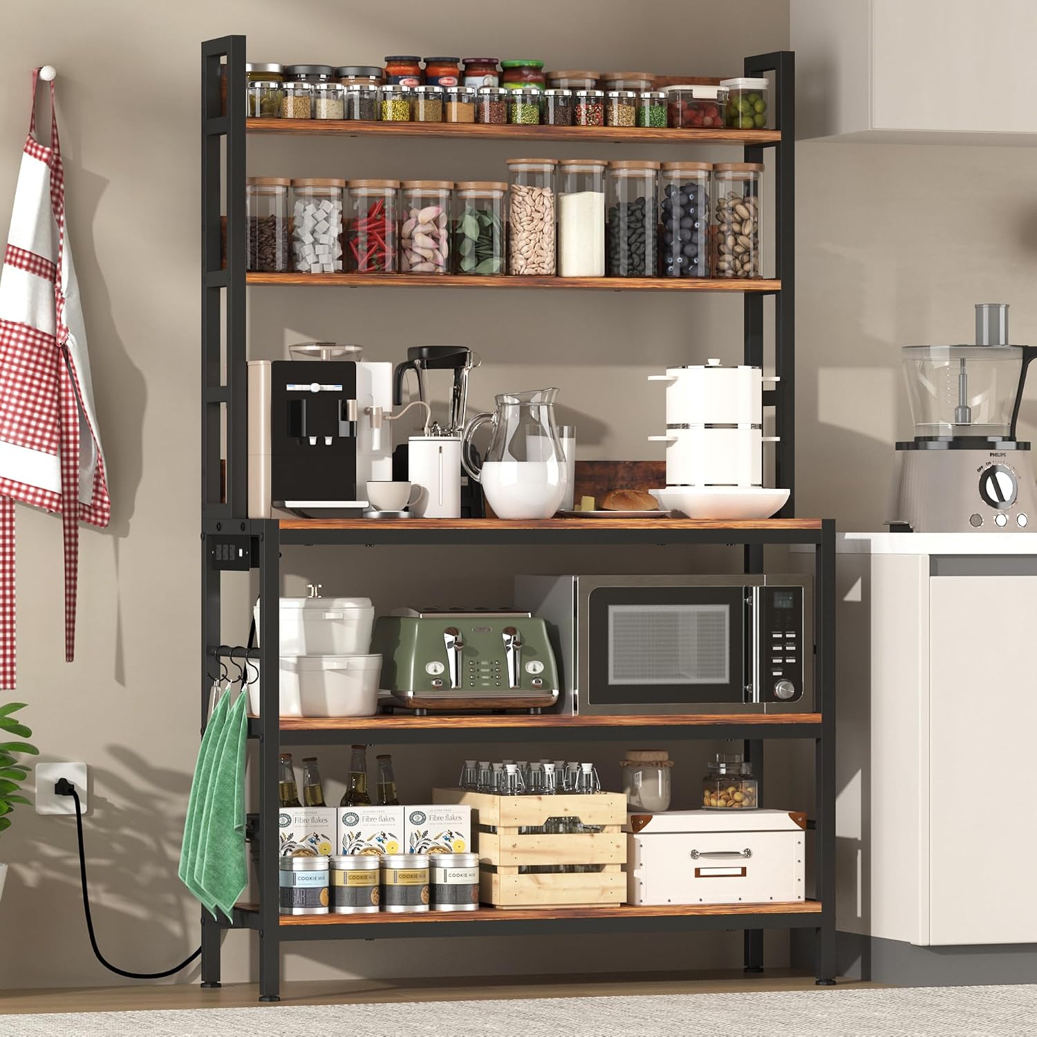 5-Tier Hooked Kitchen Storage Stand