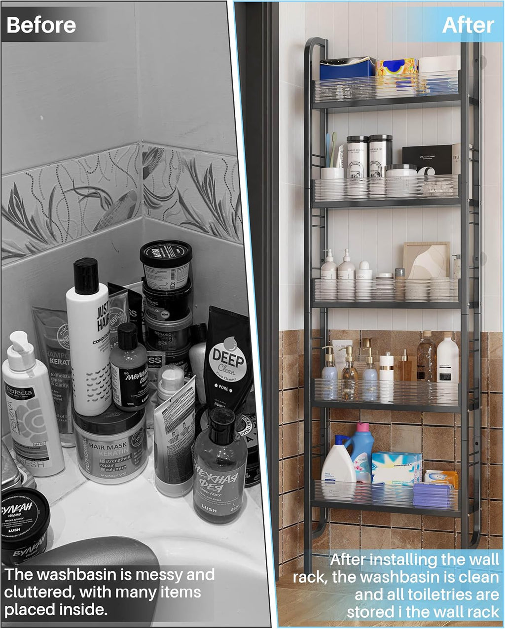 Slim 5-Tier Space Saving Storage Rack