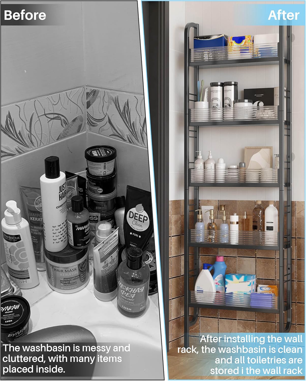 Slim 5-Tier Space Saving Storage Rack