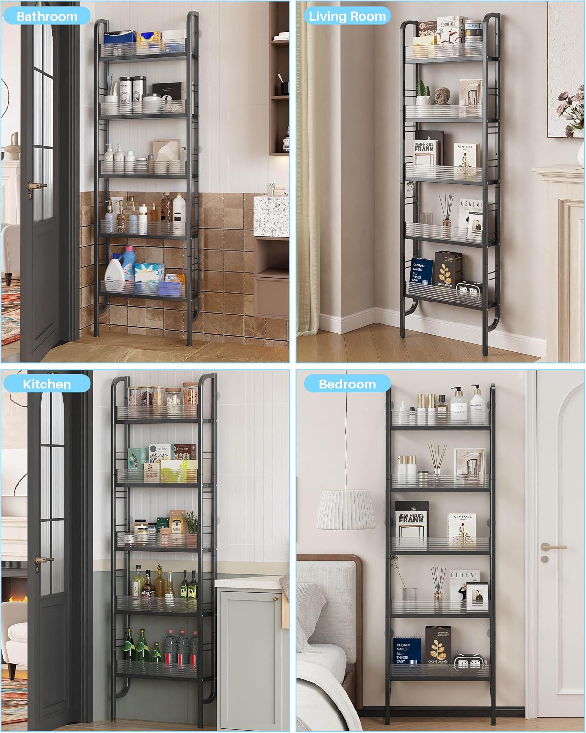 Slim 5-Tier Space Saving Storage Rack