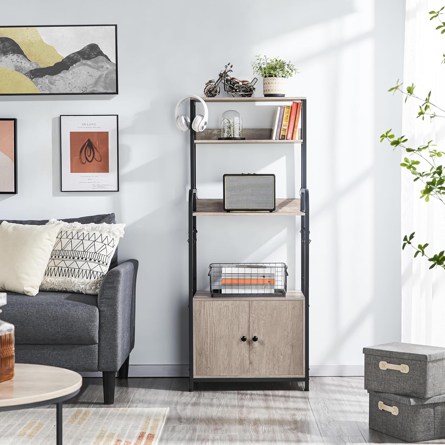 4-Tier Kitchen Rack With Cabinet Hooks