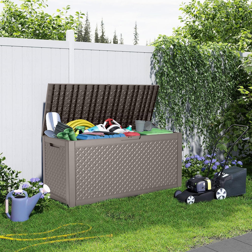 Grey 110 Gallon Weatherproof Storage Box