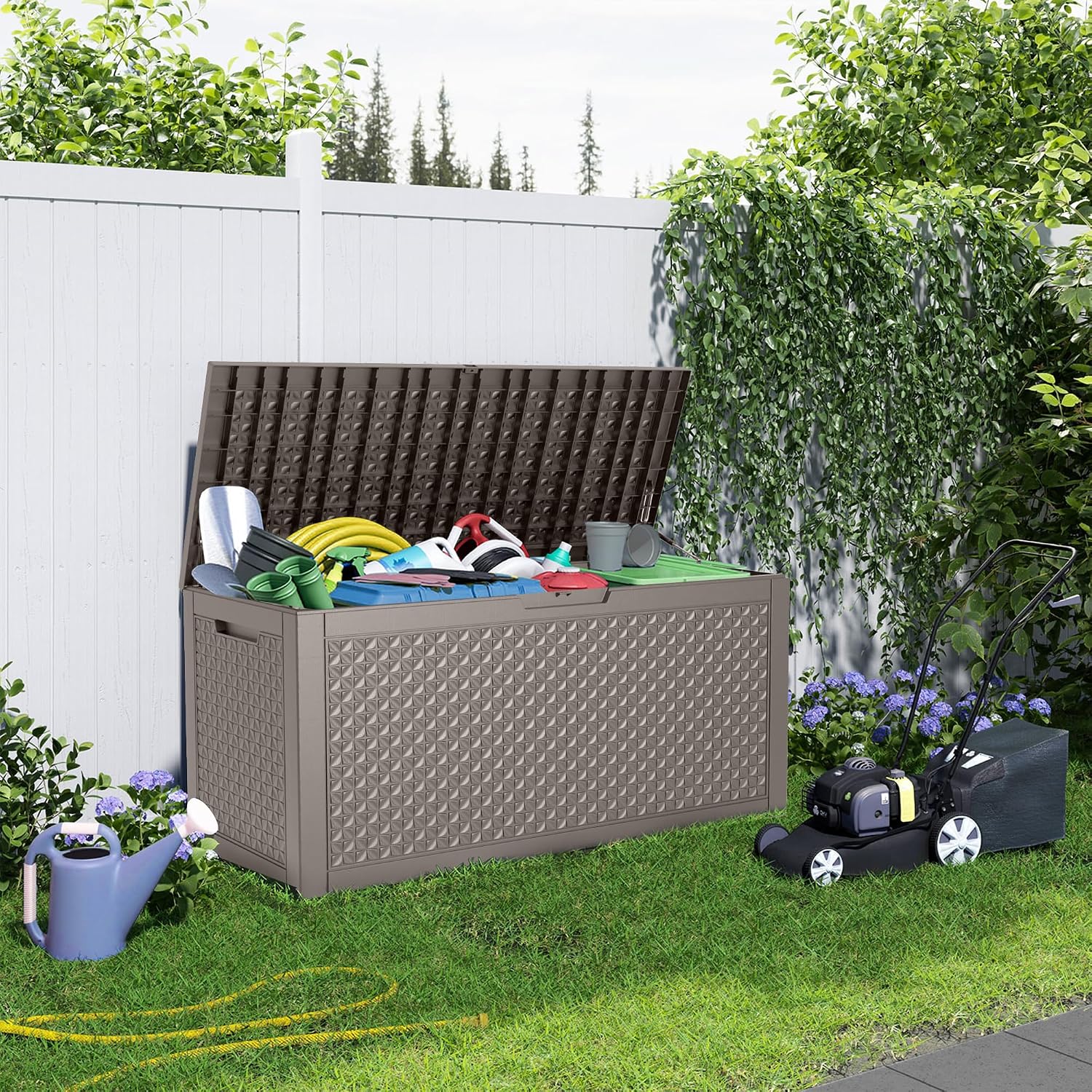 Grey 110 Gallon Weatherproof Storage Box