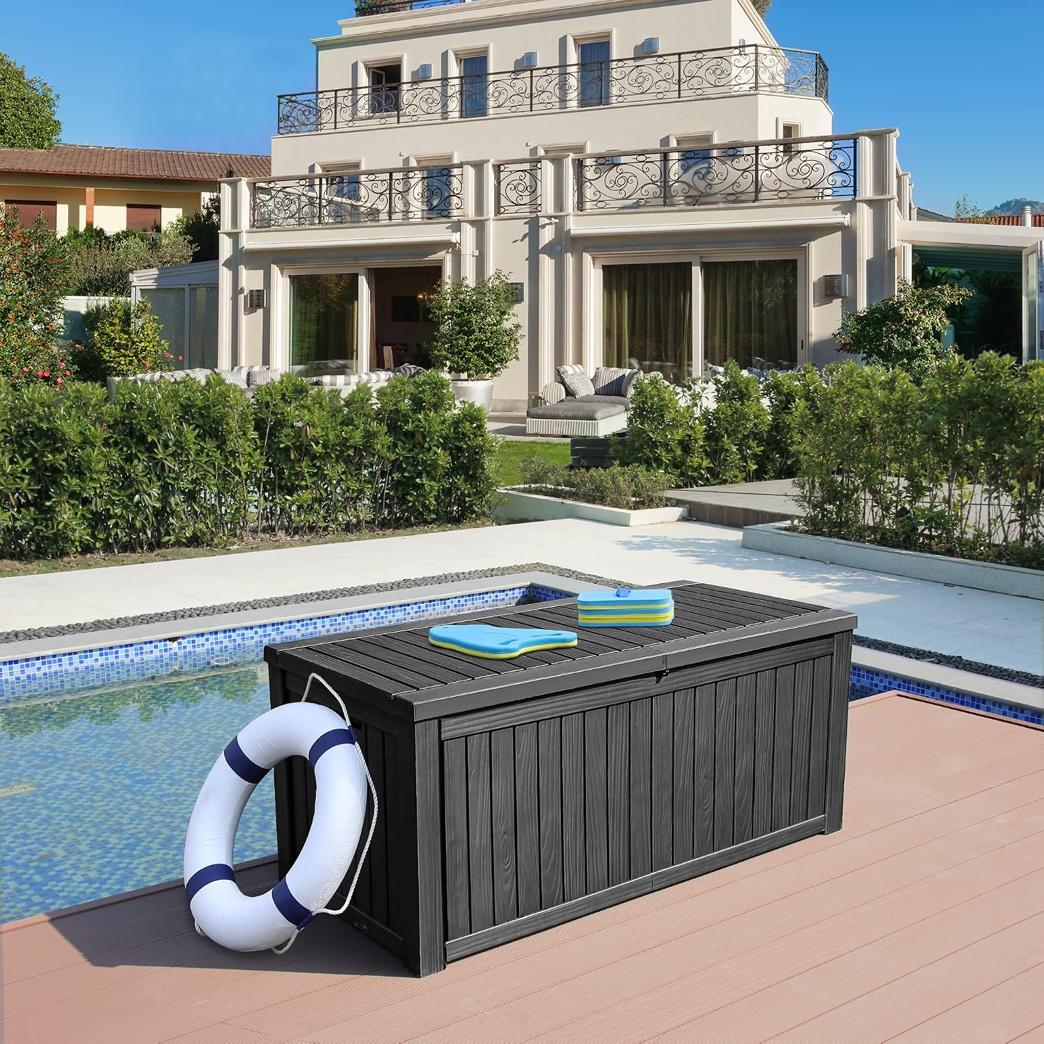 Dark Gray 80 Gallon Weatherproof Storage Box