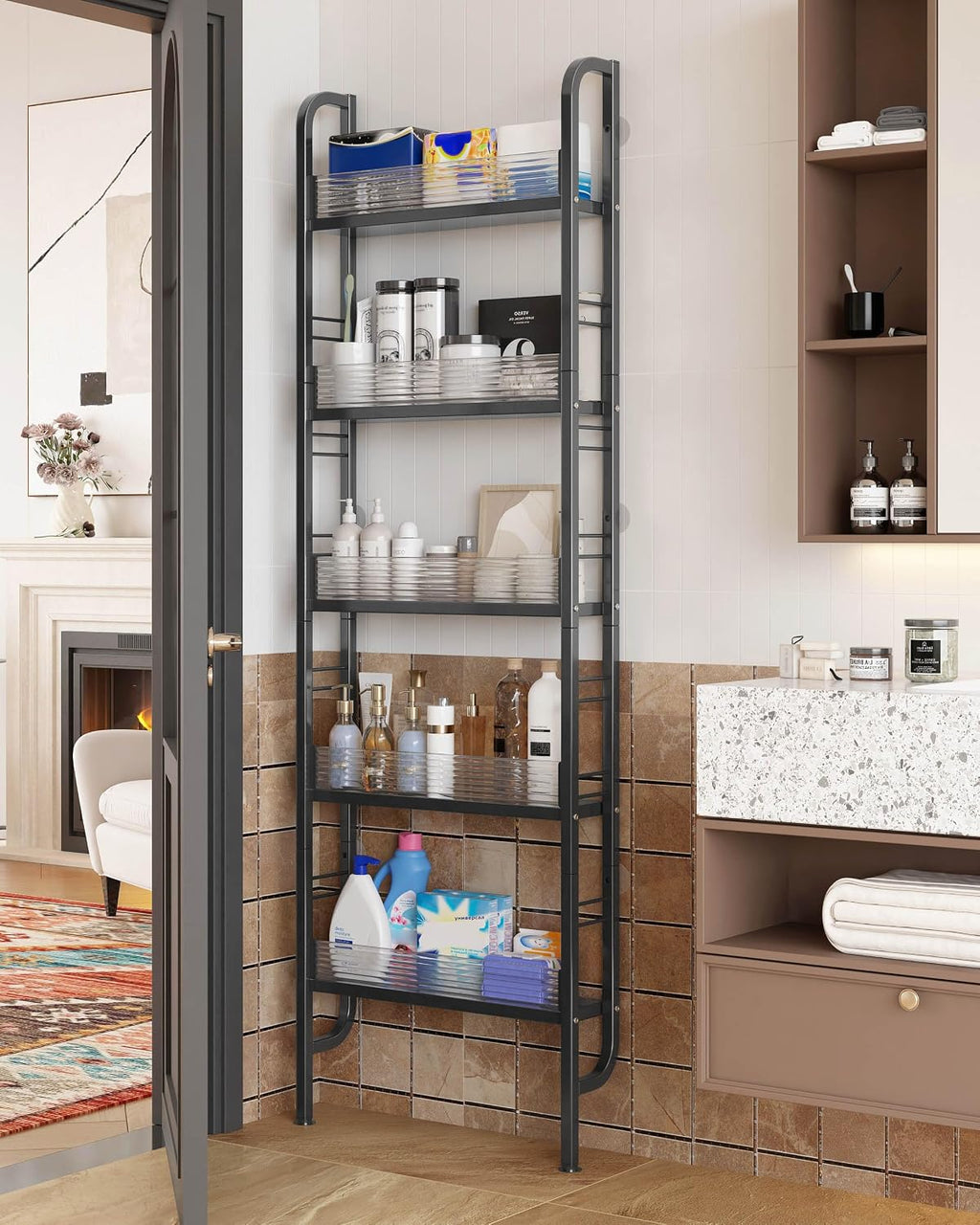 Slim 5-Tier Space Saving Storage Rack