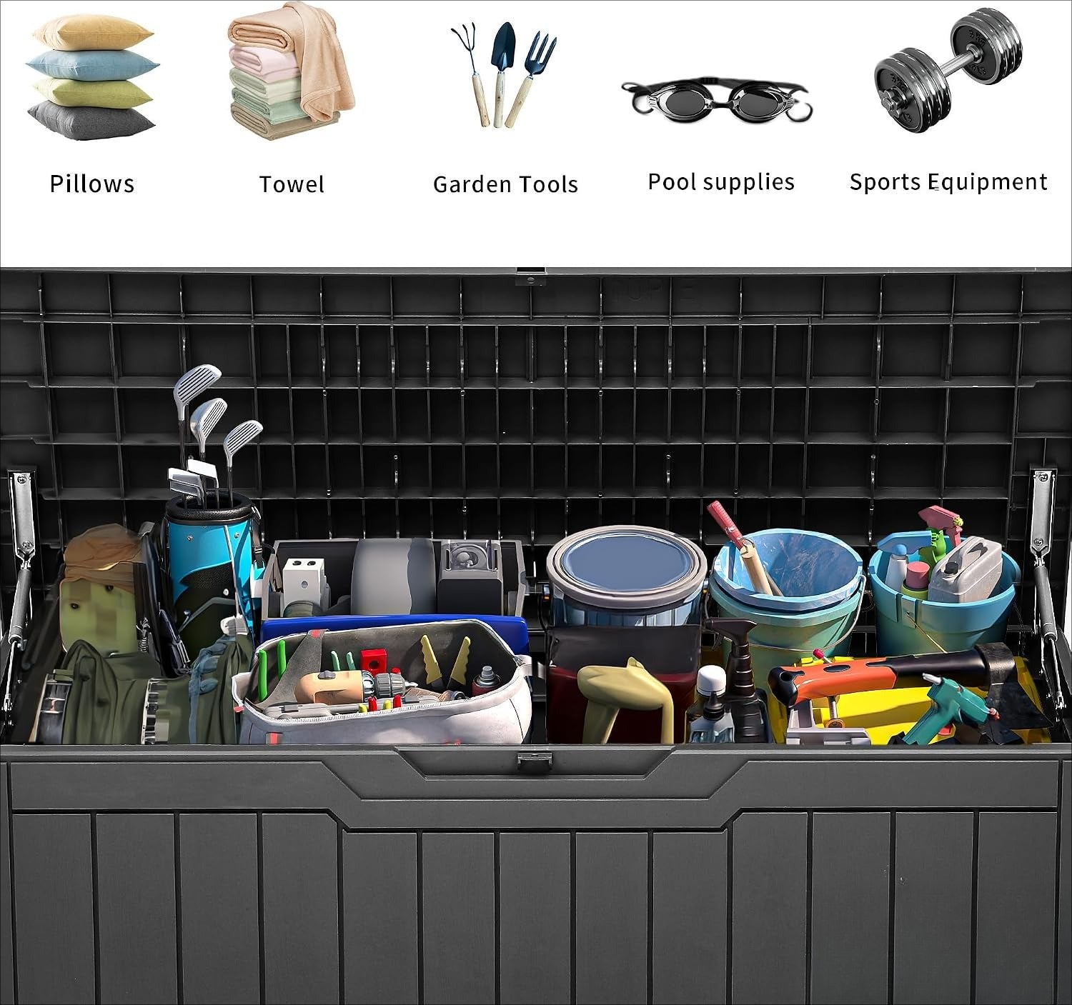 Dark Gray 80 Gallon Weatherproof Storage Box