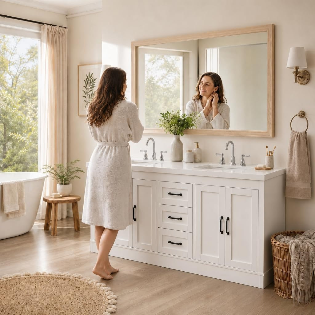 White Freestanding Double Sink Vanity