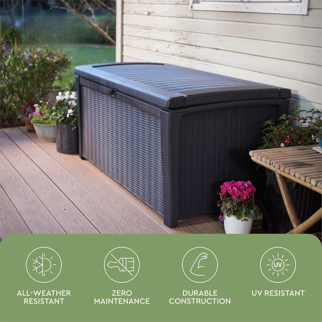 Grey 110 Gallon Waterproof Patio Storage Box